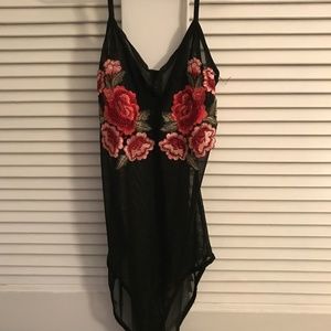 Akira Floral Sheer Mesh Bodysuit